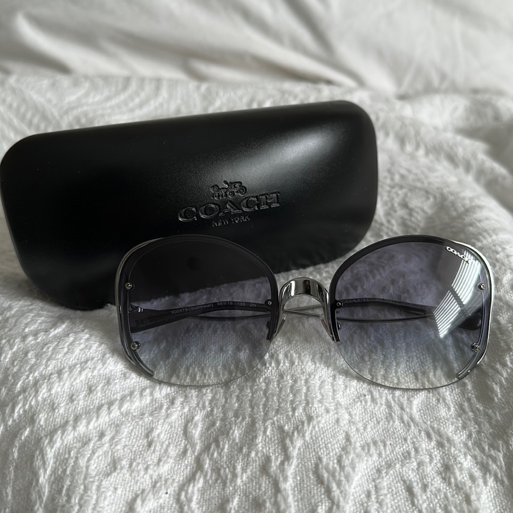 Coach Black and Silver Sunglasses